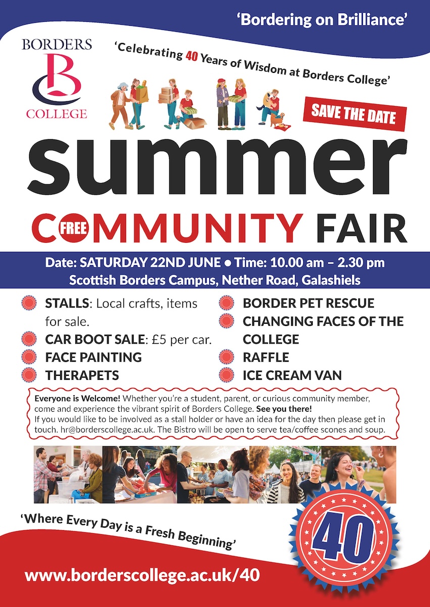 Community Fayre poster with information on the event